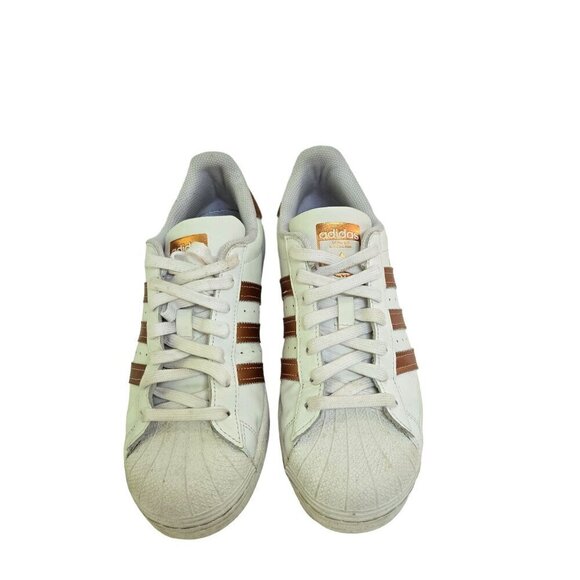 Adidas Superstar White Copper Metallic Sneakers 789002 Size 8 - Picture 4 of 10
